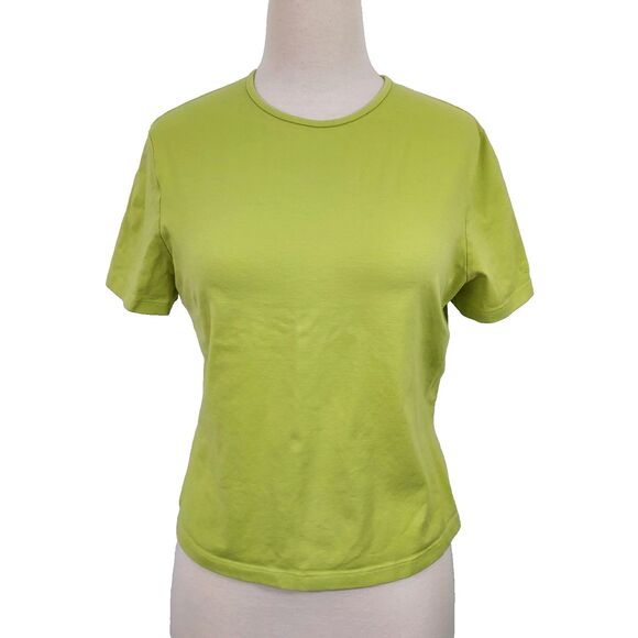 St. John Sport by Marie Gray Size Small Short Sleeve Stretch Top Tee Shirt Green - Picture 1 of 12